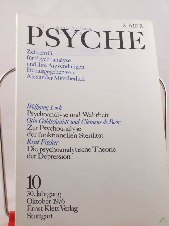 Artikelbild 1 des Artikels “10/30, 1976, René Fischer Die klassische und ichpsychologische Theorie der Depression “