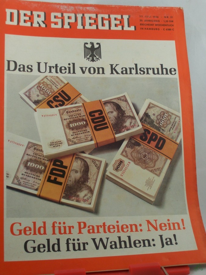 Artikelbild 1 des Artikels “31/1966, Das Urteil von Karlsruhe Geld für Parteien: Nein! Geld für Wahlen: Ja! “