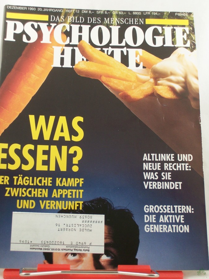 Artikelbild 1 des Artikels “12/1993, Was Essen, der tägliche Kampf zwischen Appetit und Vernunft “