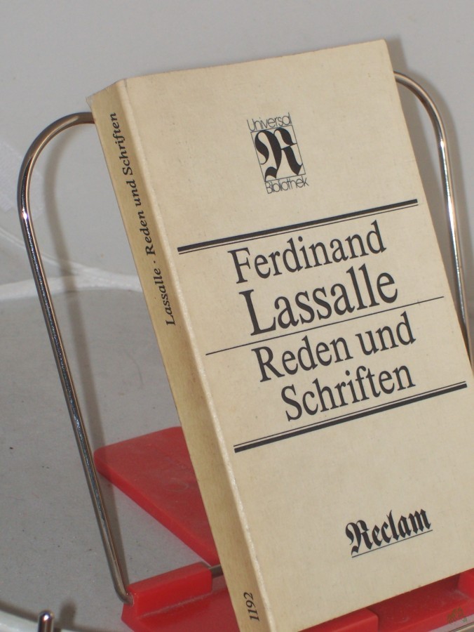 Artikelbild 1 des Artikels “Reden und Schriften / Ferdinand Lassalle. Hrsg. von Hans Jürgen Friederici “