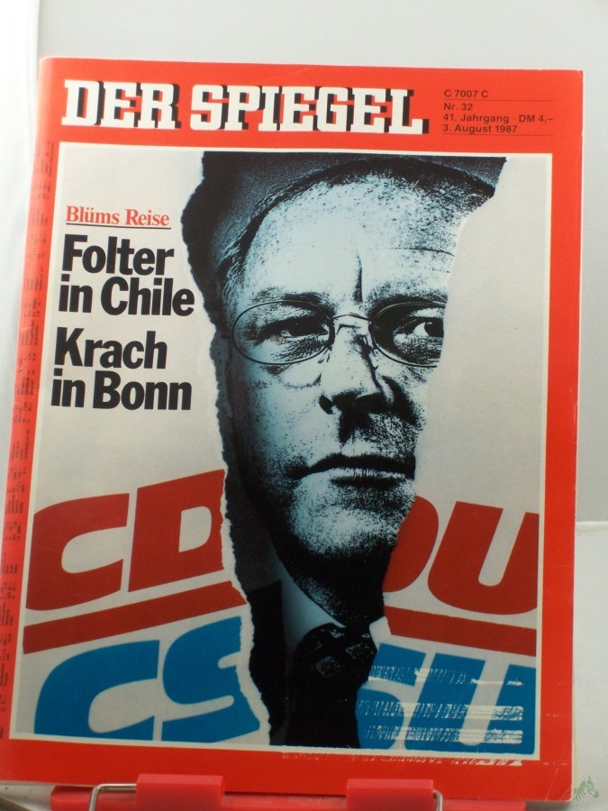 Artikelbild 1 des Artikels “32/1987, 3. August, Folter in Chile, Krach in Bonn, Blüms Reise “