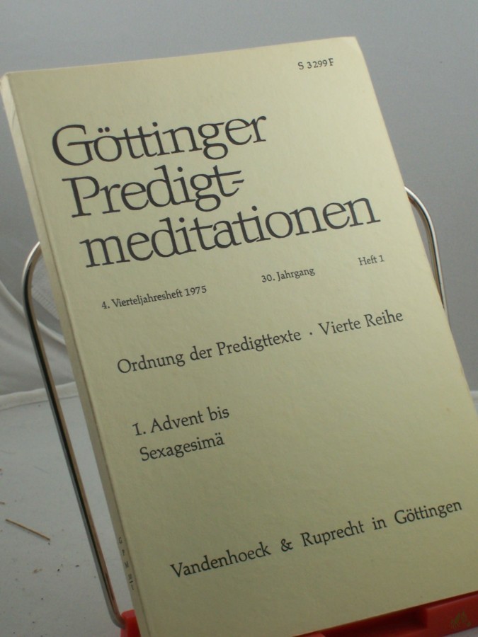 Artikelbild 1 des Artikels “Ordnung der Predigttexte, Vierte Reihe, 1. Advent bis Sexagesimä, Heft 1, 1975 “