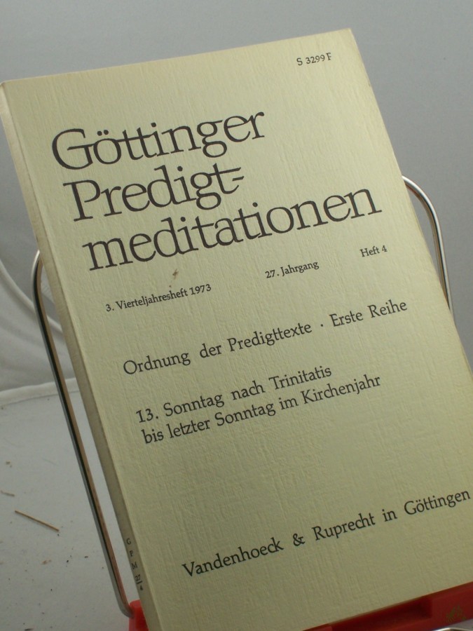 Artikelbild 1 des Artikels “Ordnung der Predigttexte, Erste Reihe, 13. Sonntag nach Trinitatis bis letzter Sonntag im Kirchenjahr, Heft 3, 1973 “