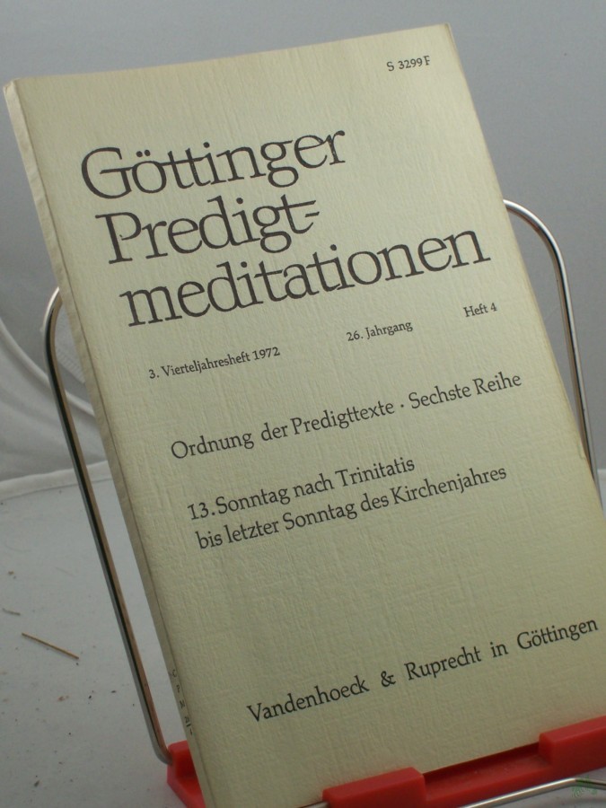 Product image 1 of the product “Ordnung der Predigttexte, Sechste Reihe, 13. Sonntag nach Trinitatis bis letzter Sonntag des Kirchenjahres, Heft 4, 1972 ”
