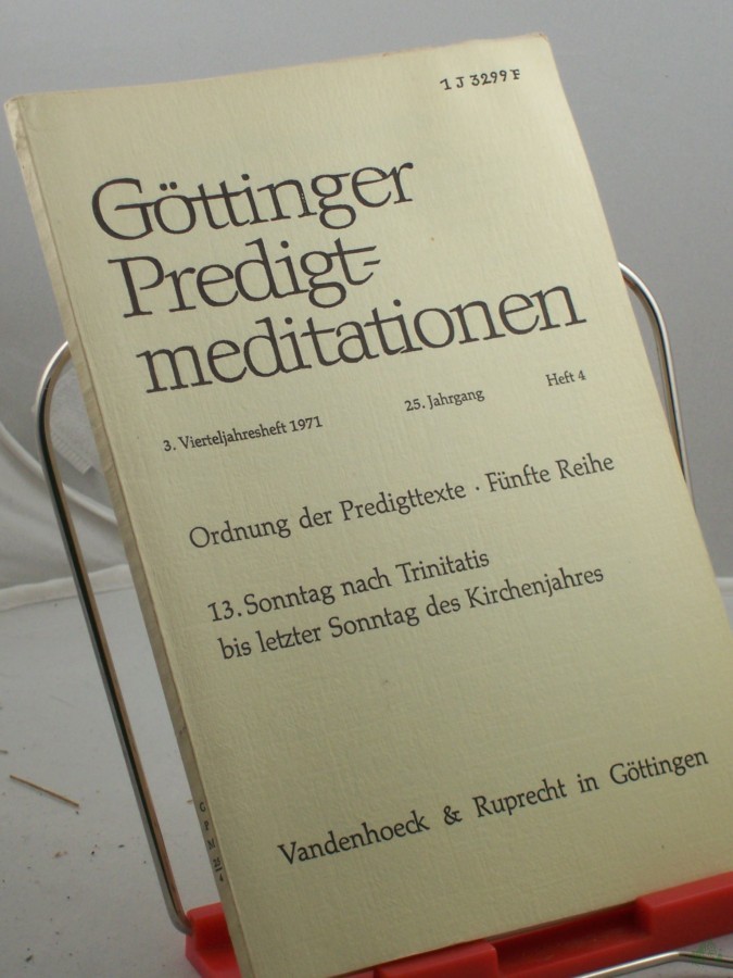 Product image 1 of the product “Ordnung der Predigttexte, Fünfte Reihe, 13. Sonntag nach Trinitatis bis letzter Sonntag des Kirchenjahres, Heft 4, 1971 ”