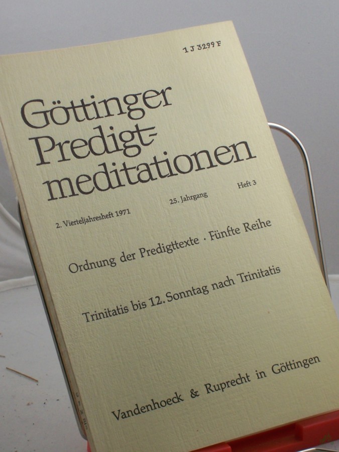 Artikelbild 1 des Artikels “Ordnung der Predigttexte, Fünfte Reihe, 12. Sonntag nach Trinitatis, Heft 3, 1971 “