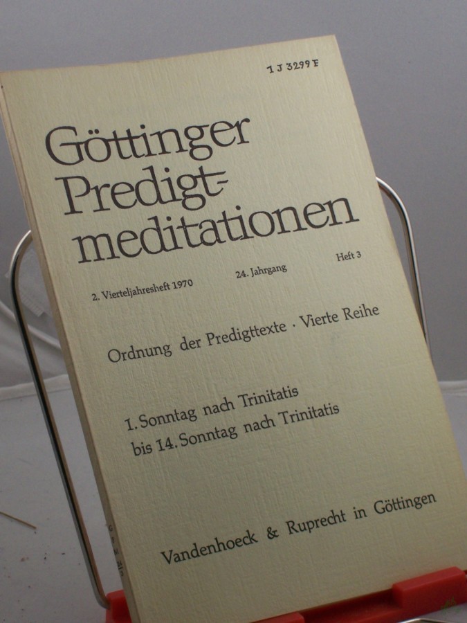 Product image 1 of the product “Ordnung der Predigttexte, Vierte Reihe, 1. Sonntag nach Trinitatis bis 14. Sonntag nach Trinitatis, Heft 3, 1970 ”