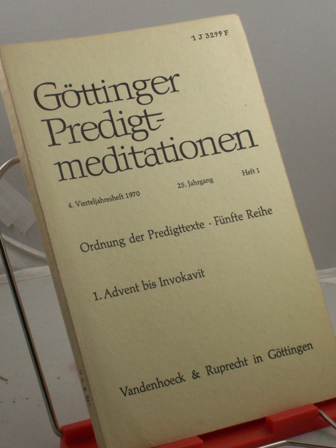 Product image 1 of the product “Ordnung der Predigttexte, Fünfte Reihe,1. Advent bis Invokavit Heft 1, 1970 ”