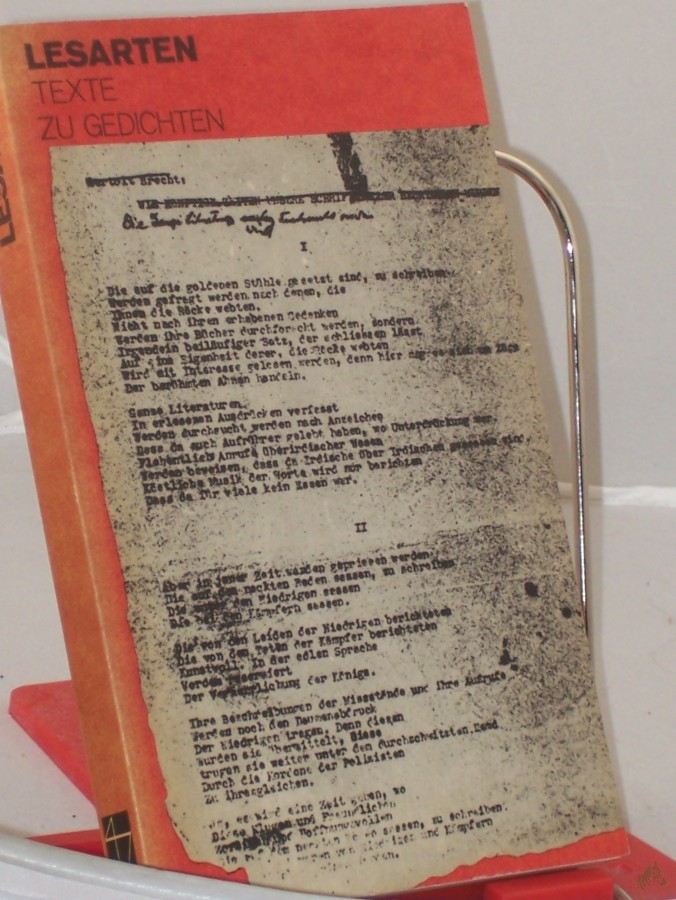 Product image 1 of the product “Lesarten : Texte zu Gedichten / hrsg. von Christian Löser ”