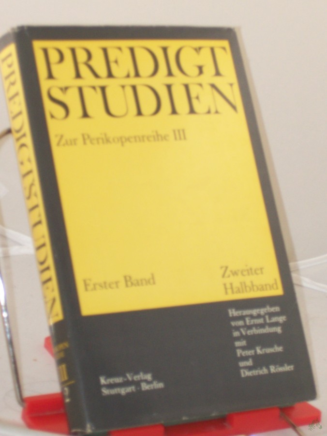 Artikelbild 1 des Artikels “Predigtstudien für das Kirchenjahr 1968/1969, Zur Perikopenreihe III - Zweiter Halbband “