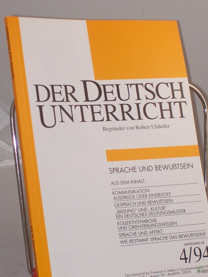Artikelbild 1 des Artikels “4/1994, Sprache und Bewußtsein “