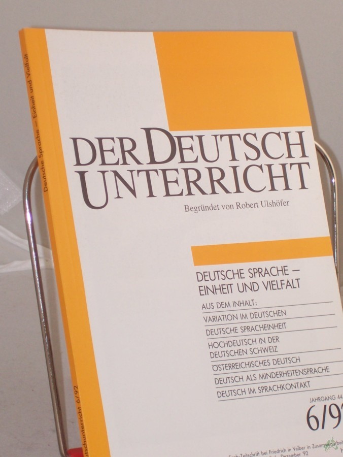 Artikelbild 1 des Artikels “6/1992, Deutsche Sprache - Einheit und Vielfalt “
