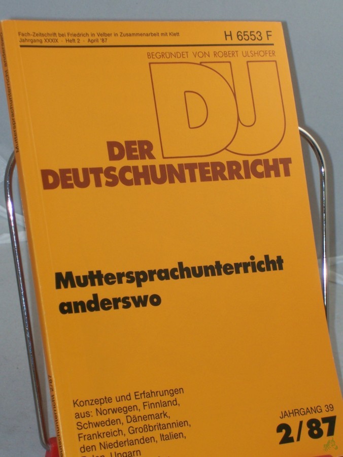 Artikelbild 1 des Artikels “2/1987, Muttersprachenunterricht anderswo “