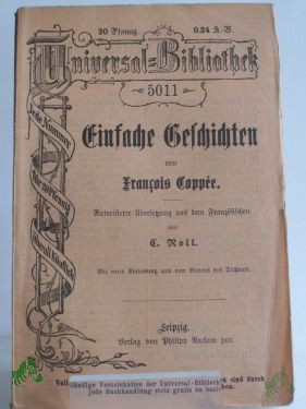 Product image 1 of the product “Einfache Geschichten, Francois Coppee ”