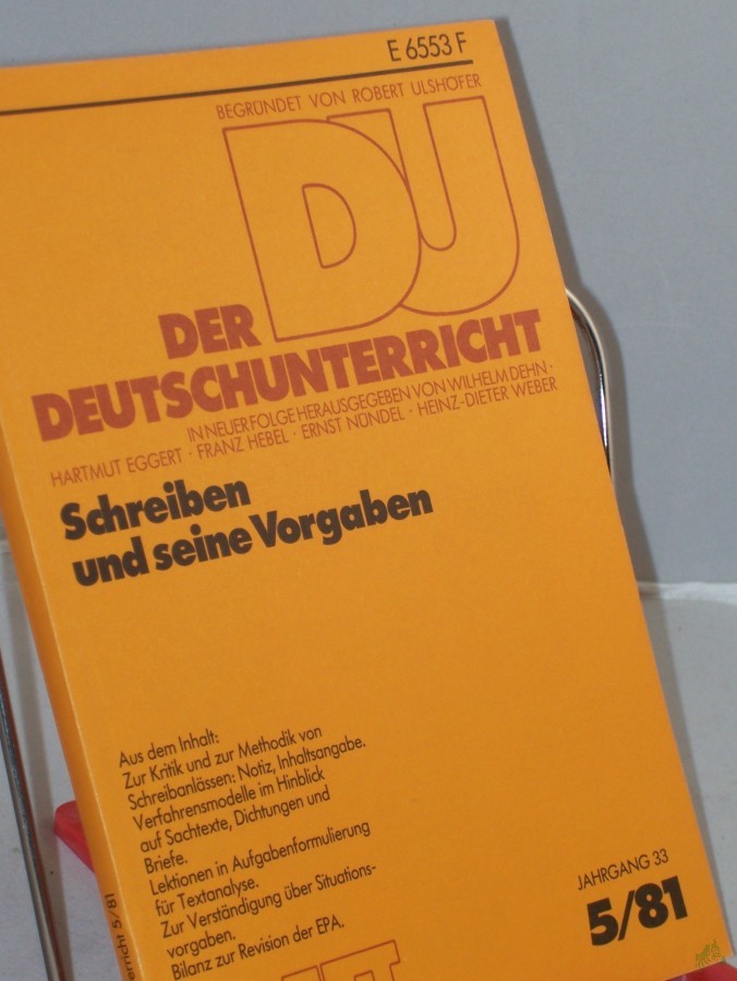 Artikelbild 1 des Artikels “5/1981, Schreiben und seine Vorgaben “