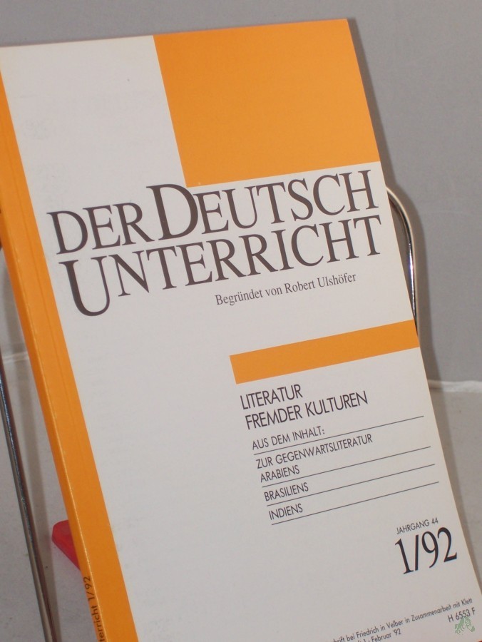 Artikelbild 1 des Artikels “1/1992, Literatur fremder Kulturen “