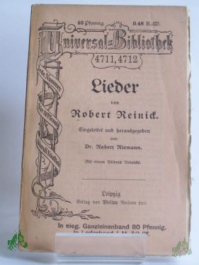 Artikelbild 1 des Artikels “Lieder, Robert Reinick “