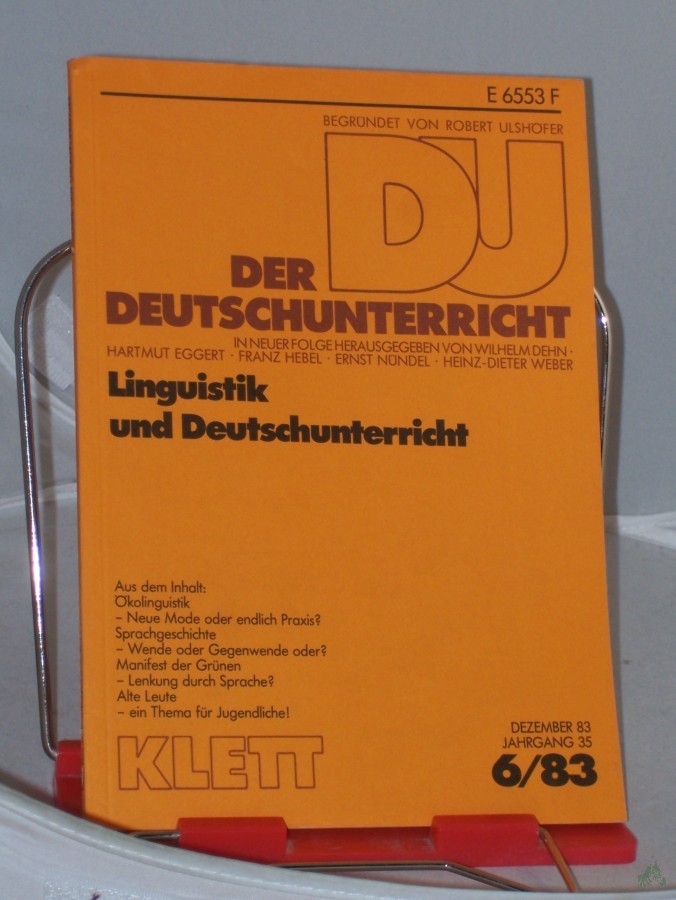 Artikelbild 1 des Artikels “6/1983, Linguistik und Deutschunterricht “