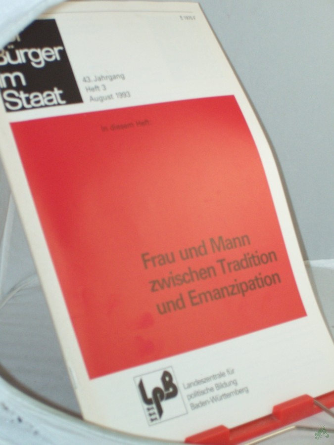 Product image 1 of the product “3/1993, Frau und Mann zwischen Tradition und Emanzipation ”