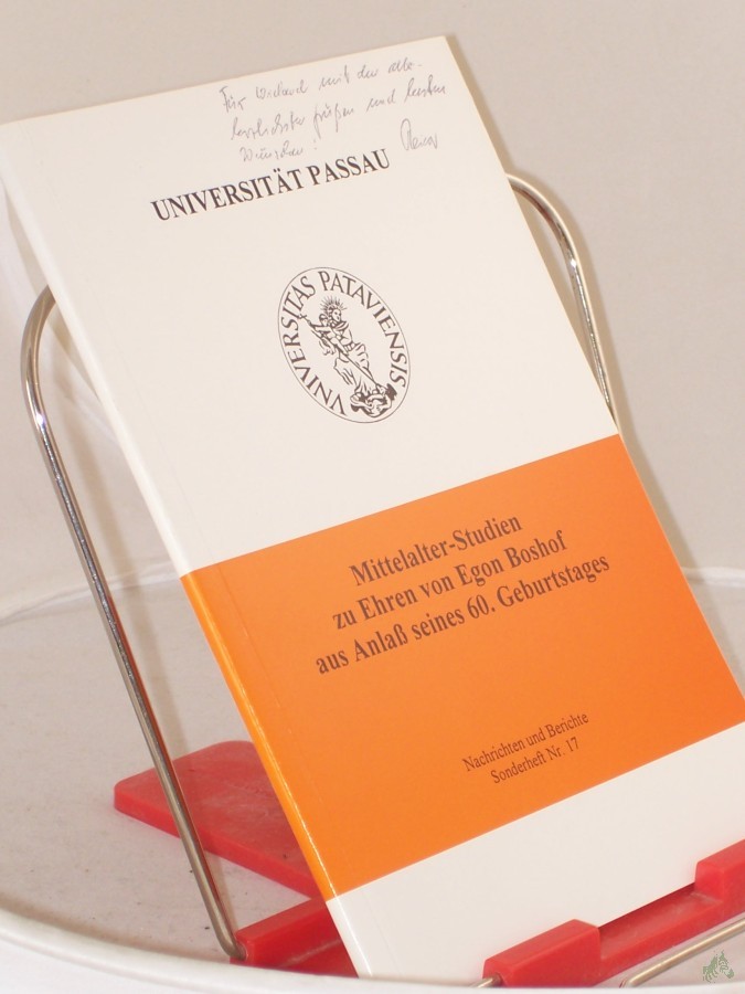 Product image 1 of the product “Universität Passau Mittelalter - Studien zu Ehren von Egon Boshof aus Anlaß seines 60. Geburtstages Universität Passau Mittelalter - Studien zu Ehren von Egon Boshof aus Anlaß seines 60. Geburtstages ”
