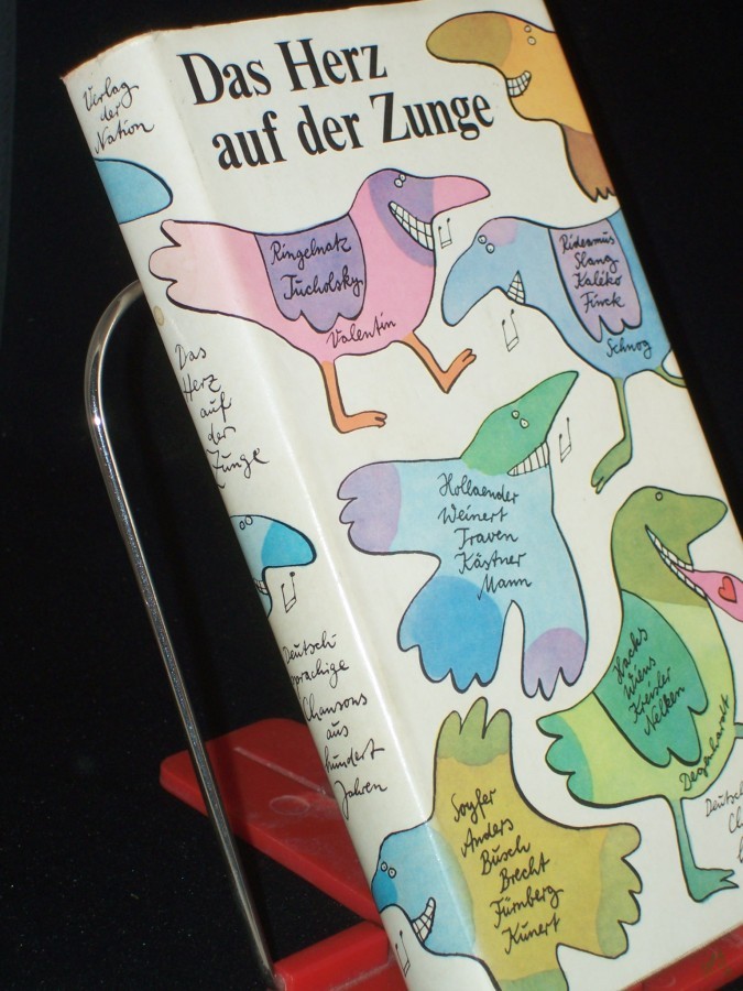 Artikelbild 1 des Artikels “Das Herz auf der Zunge : deutschsprachige Chansons aus 100 Jahren / hrsg. von Helga Bemmann. Illustrationen von Manfred Bofinger “