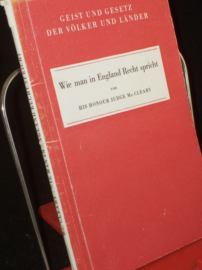Product image 1 of the product “Wie man in England Recht spricht / McCleary. Mit e. Einf. v. Adolf Grabowsky ”