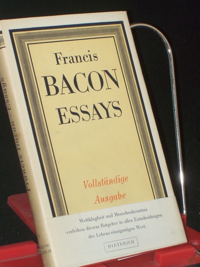 Artikelbild 1 des Artikels “Essays / Francis Bacon. Hrsg. von Levin L. Schücking. Aus d. Engl. von Elisabeth Schücking||Grundzüge des Baconschen Weltbildes / Walter Apelt “
