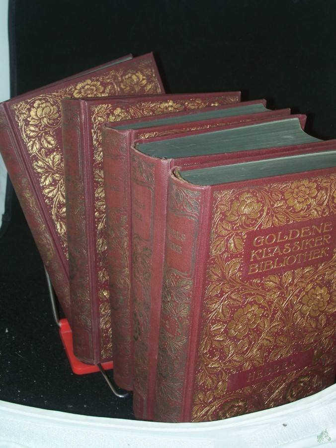 Artikelbild 1 des Artikels “Hebbels Werke in 10 Teilen. 10 Teile in 5 Bänden, Aus der Reihe : Goldene Klassiker-Bibliothek. Herausgegeben und mit einem Lebensbild versehen von Theodor Poppe “