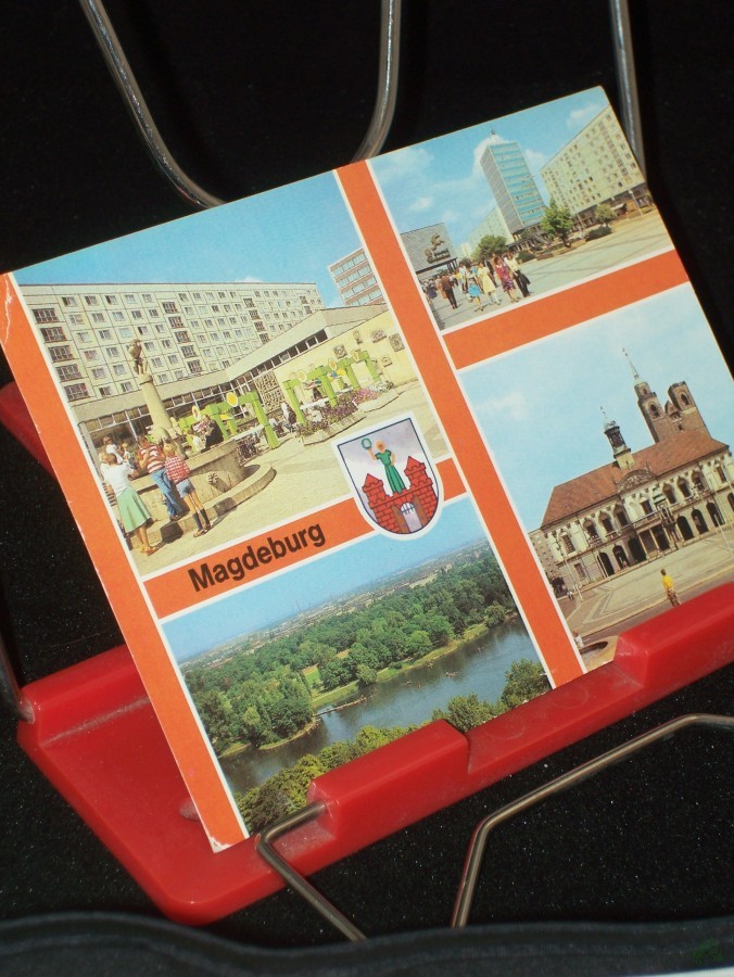 Artikelbild 1 des Artikels “Magdeburg, Am Eulenspiegelbrunnen, Karl Marx Straße, Blick vom Aussichtsturm im Kulturpark Rotehorn, Rathaus “