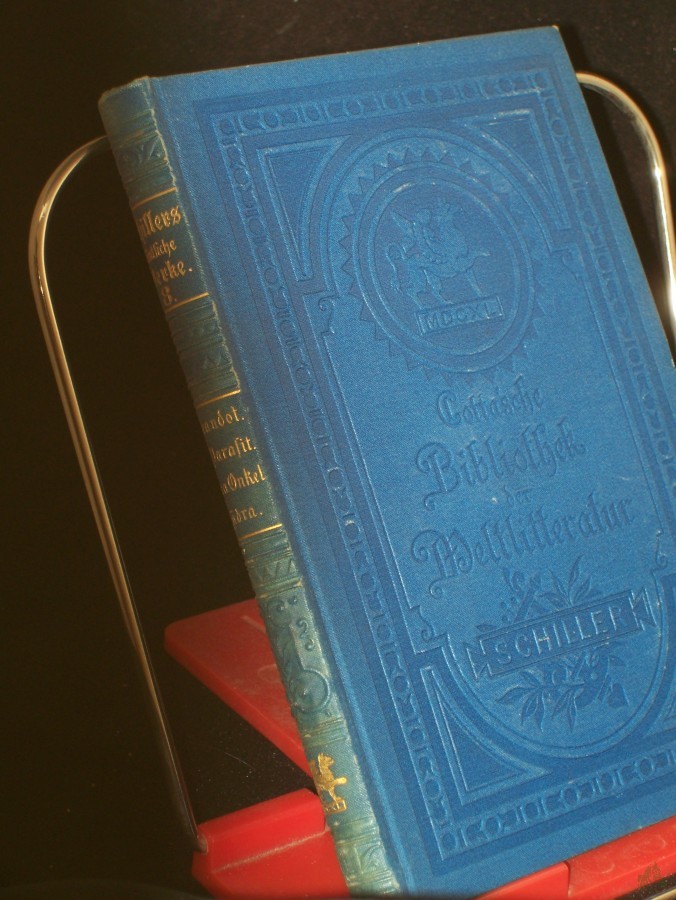 Artikelbild 1 des Artikels “Schillers sämtliche Werke in fünfzehn Bänden, Band 8, Turandot, Der Parasit, Der Neffe als Onkel, Phädra, Cotta`sche Bibliothek der Weltliteratur Mit Einleitungen von Karl Goedeke “