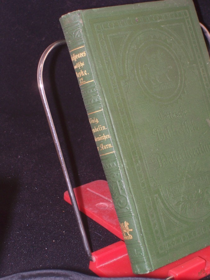 Artikelbild 1 des Artikels “12. Band, Shakespeares sämtliche dramatische Werke, König Zymbelin / Das Wintermärchen / Der Sturm, nach der Übersetzung von August Wilhelm Schlegel, Philipp Kaufmann und Voß “