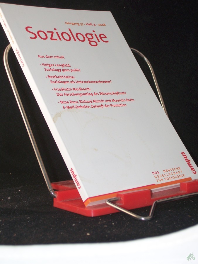 Product image 1 of the product “Soziologie Jg. 37 (2008) 4 : Forum der Deutschen Gesellschaft für Soziologie ISSN 0340-918X ”