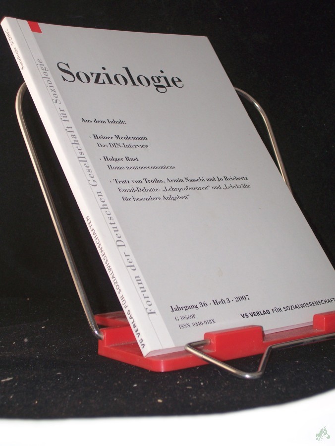 Product image 1 of the product “Soziologie Jg. 36 (2007) 3 : Forum der Deutschen Gesellschaft für Soziologie ISSN 0340-918X ”