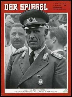 Artikelbild 1 des Artikels “29/1959, Armee hinter Stolperdraht, DDR Verteidigungsminister Stoph “