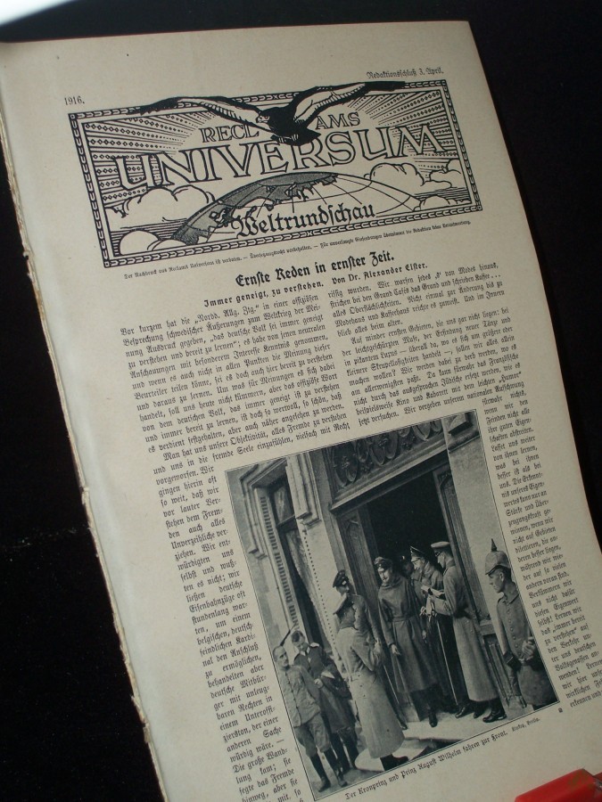 Artikelbild 1 des Artikels “April 1916, ernste Reden in ernster Zeit von Alexander Elster “