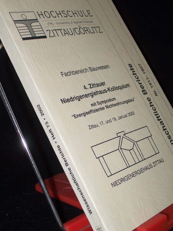 Product image 1 of the product “4. Zittauer Niedrigenergiehaus-Kolloquium : mit Symposium 
