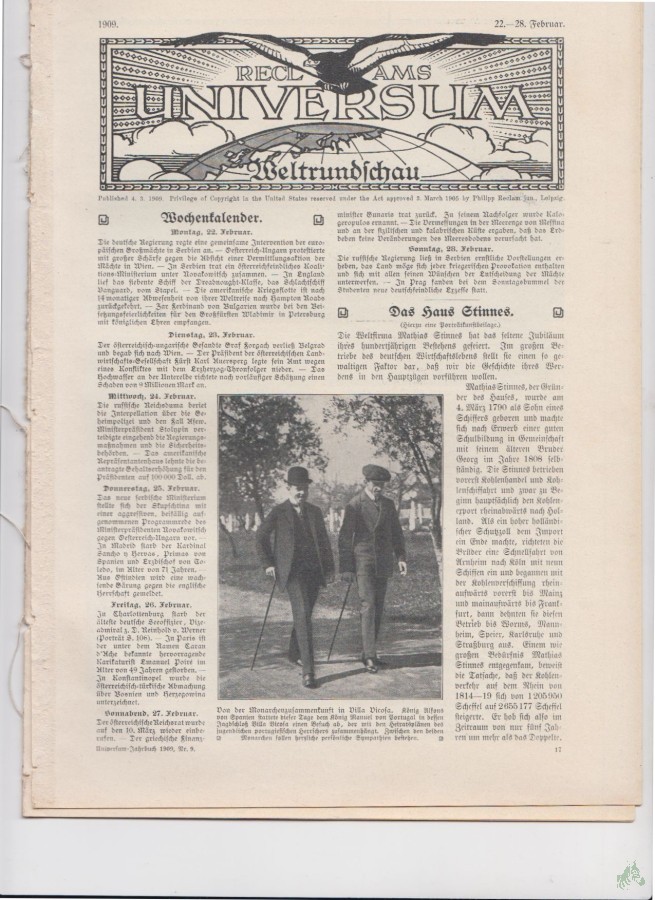 Artikelbild 1 des Artikels “22-28 Februar, 1909 “