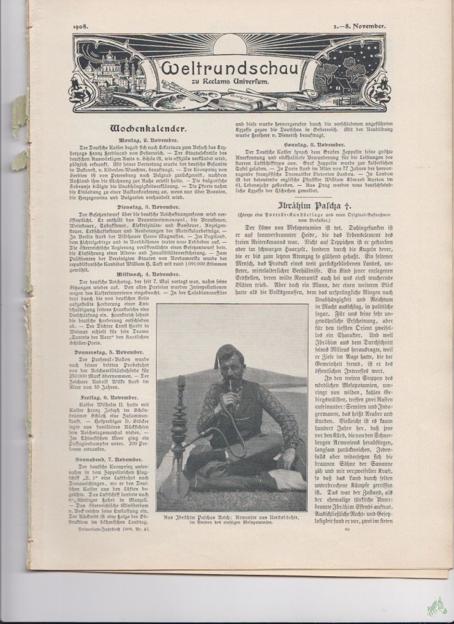 Artikelbild 1 des Artikels “2-8 November 1908 “