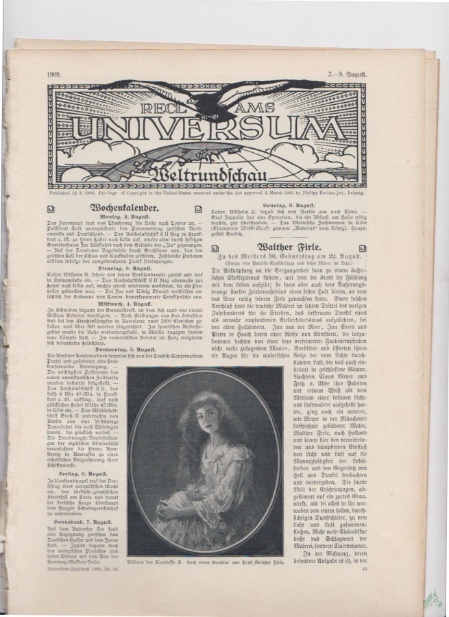 Artikelbild 1 des Artikels “2-8 August 1909 “