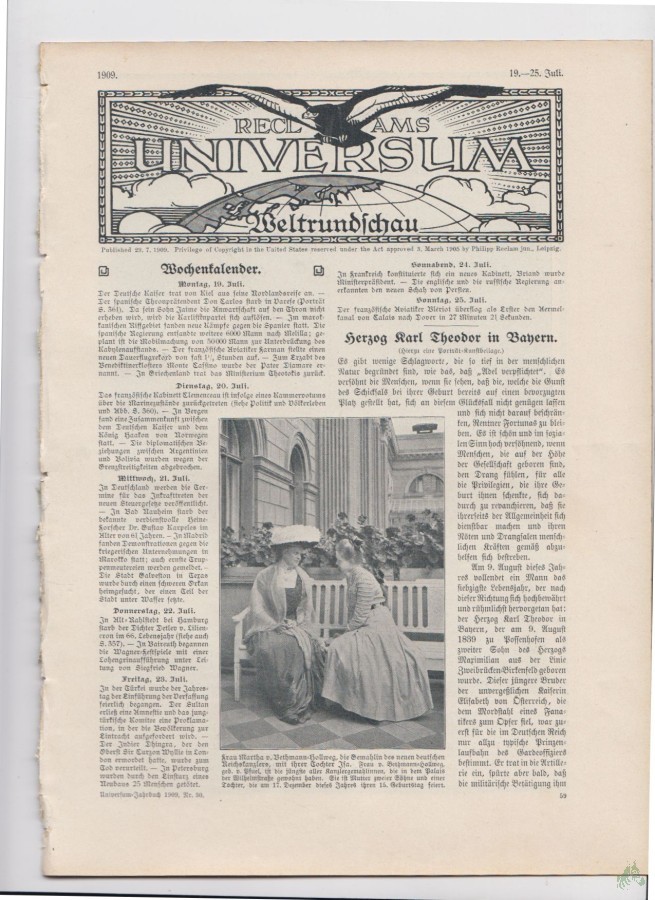 Artikelbild 1 des Artikels “19-25 Juli 1909 “
