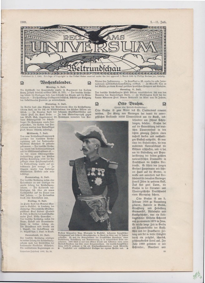 Artikelbild 1 des Artikels “5-11 Juli 1909 “