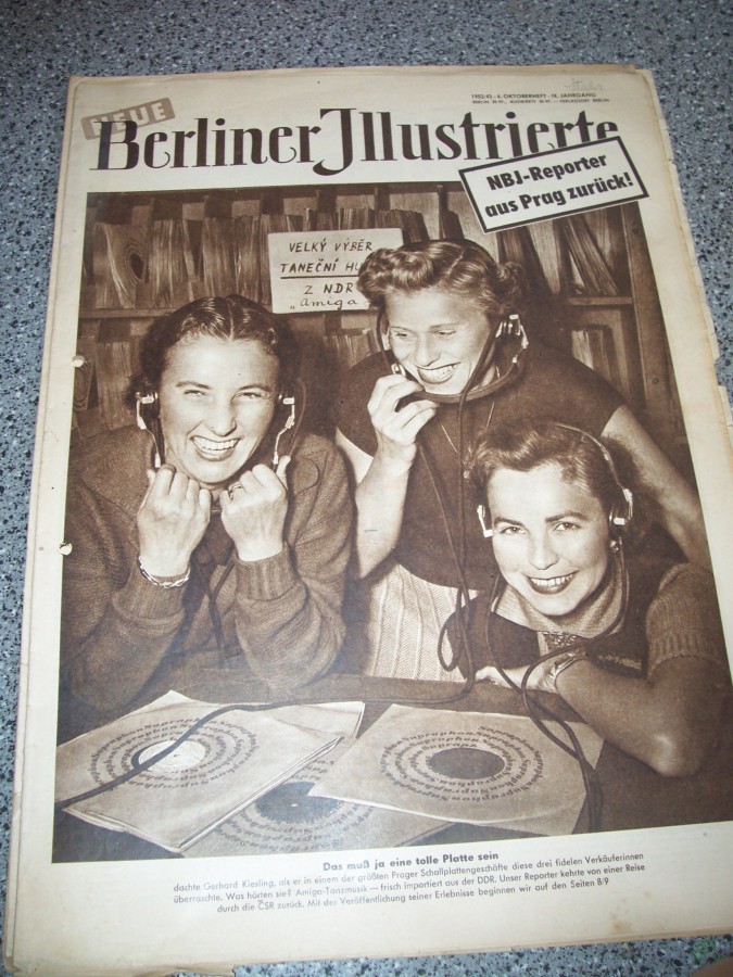 Artikelbild 1 des Artikels “43/1953 DAS MUSS JA EINE TOLLE PLATTE SEIN KIESLING IM GRÖSSTEN PRAGER SCHALLPLATTENGESCHÄFT “