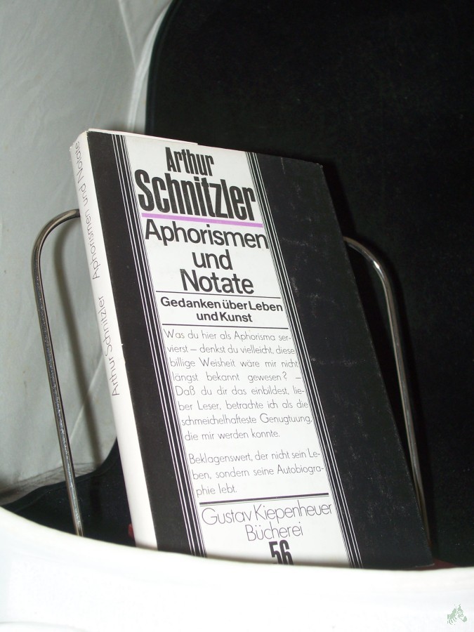 Artikelbild 1 des Artikels “Aphorismen und Notate : Gedanken über Leben u. Kunst / Arthur Schnitzler. Hrsg. von Manfred Diersch “