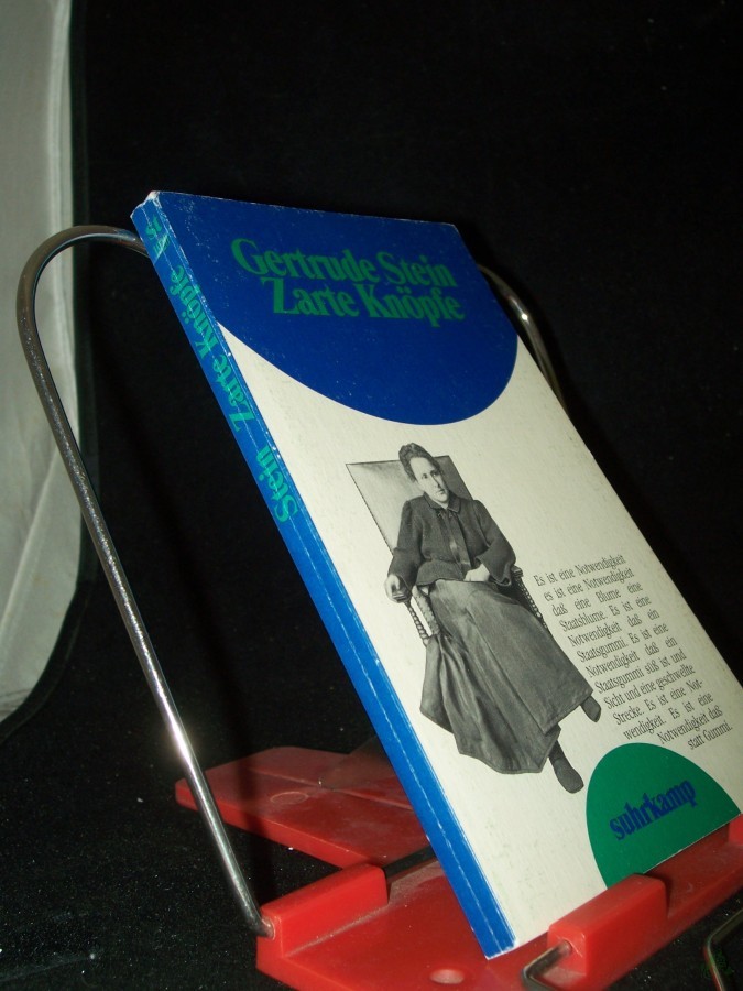 Artikelbild 1 des Artikels “Zarte Knöpfe = Tender buttons / Gertrude Stein. Dt. Übertr. von Marie-Anne Stiebel unter Mitarb. von Klaus Reichert. Mit einer Nachbemerkung von Klaus Reichert “