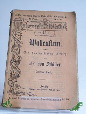 Product image of the product “Friedrich von Schiller, Wallenstein, ein dramatisches Gedicht, Zweiter Teil ”