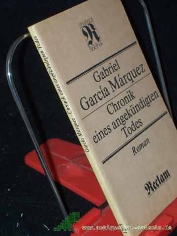Product image of the product “Chronik eines angekündigten Todes : Roman / Gabriel García Márquez. [Aus d. Span. Übers. von Curt Meyer-Clason] ”
