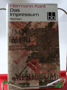 Product image of the product “Das Impressum : Roman / Hermann Kant ”
