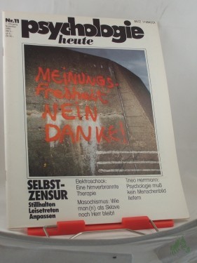 Artikelbild des Artikels “11/1980, Selbstzensur, Stillhalten, Leisetreten, Anpassen “