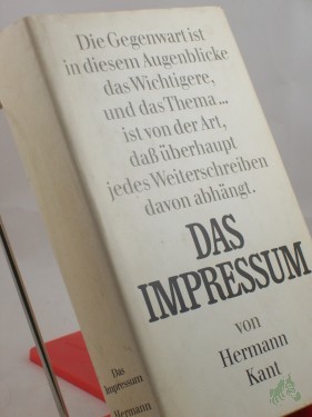 Artikelbild des Artikels “Das Impressum : Roman / Hermann Kant “