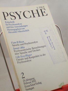 Artikelbild des Artikels “2/26, 1972, Optativ und Konjunktiv in der Psychoanalyse, “